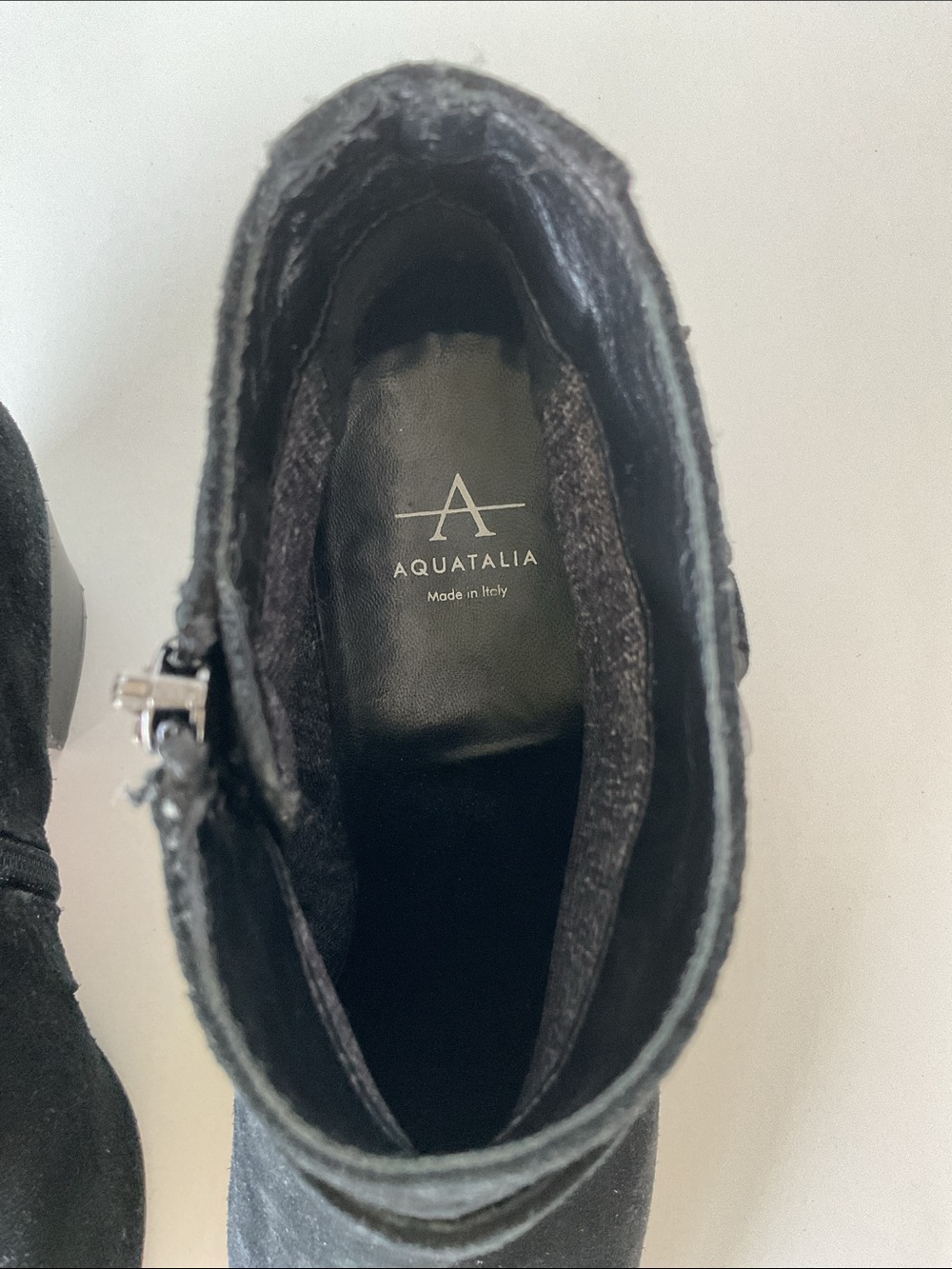 AQUATALIA Black Suede Ankle Booties with Side Buckle - Picture 12 of 13